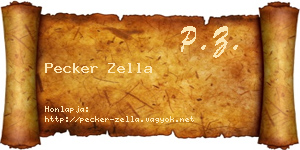 Pecker Zella névjegykártya
